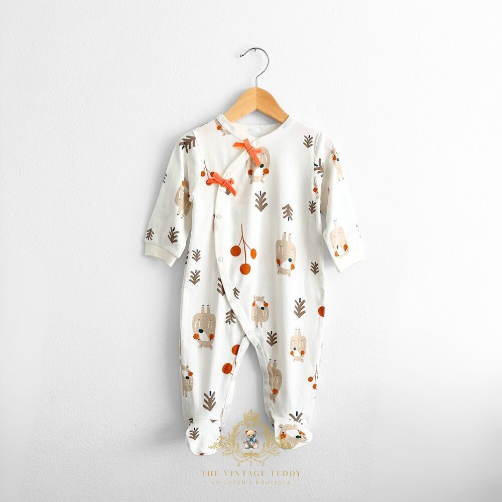 NWT Cute Baby Sleep N' Play Pajamas Romper Footed One-Piece Woodland Bear 9-12M